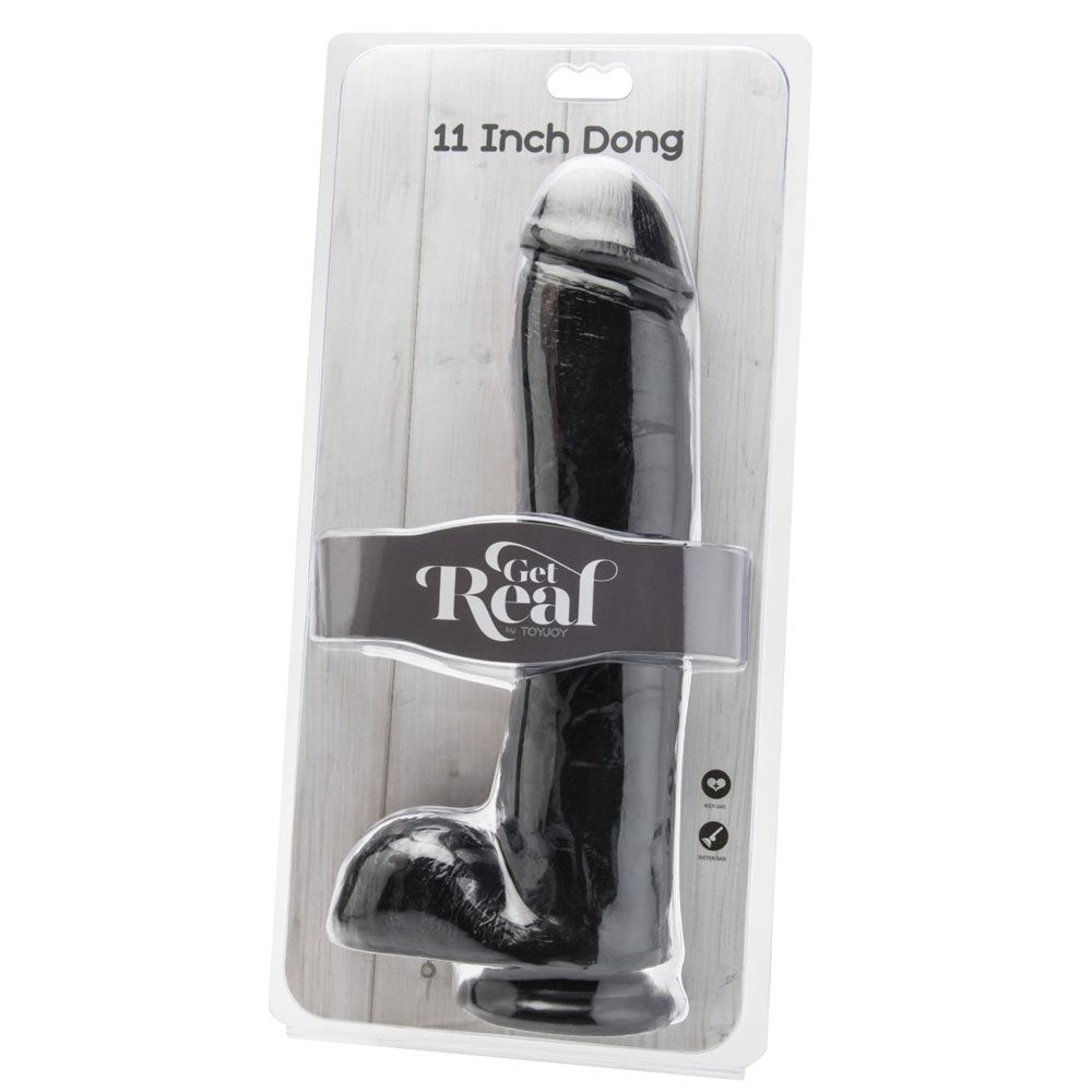 ToyJoy Get Real Dildo 11" with Balls Black