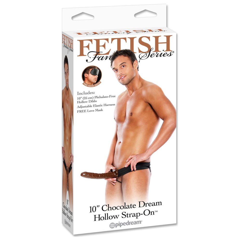 Pipedream Fetish Fantasy Series - 10' Chocolate Dream Hollow Strap-On