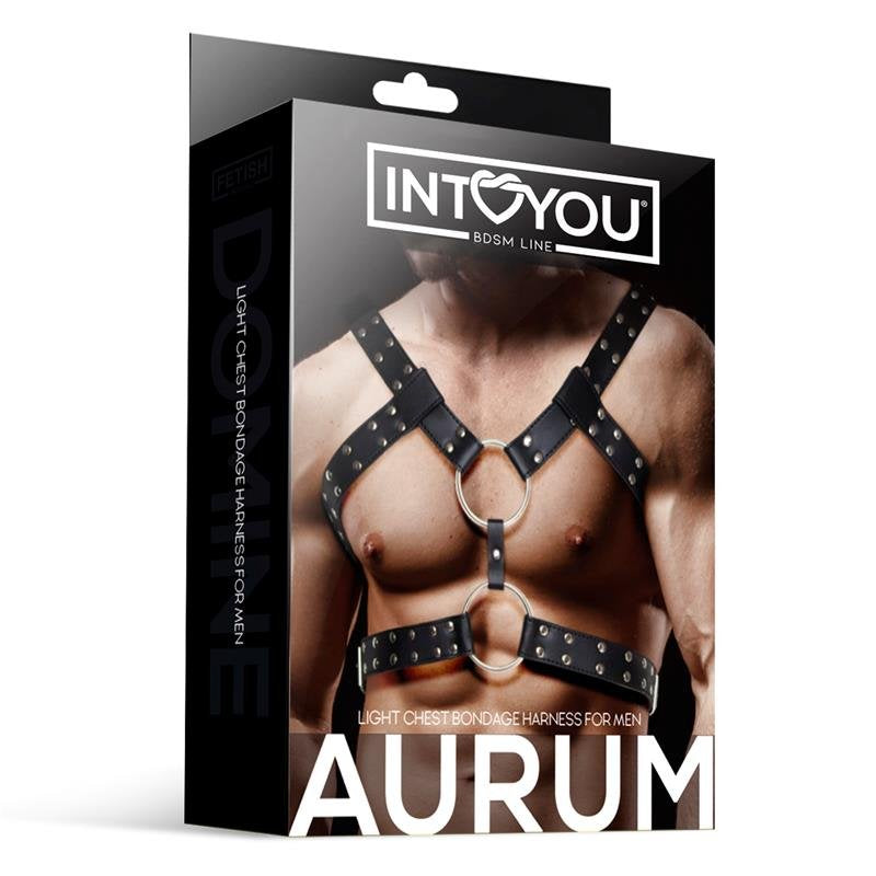INTOYOU BDSM LINE Aurum Imbracatura per il torace maschile in pelle vegana