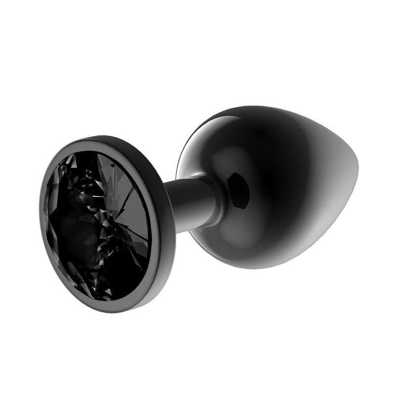 AFTERDARK Blackgem Plug anale metallico con gioiello nero taglia L