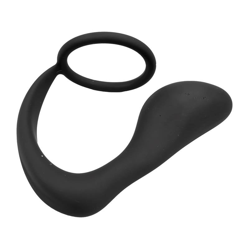 TARDENOCHE Randal Butt Plug con anello per pene in silicone nero