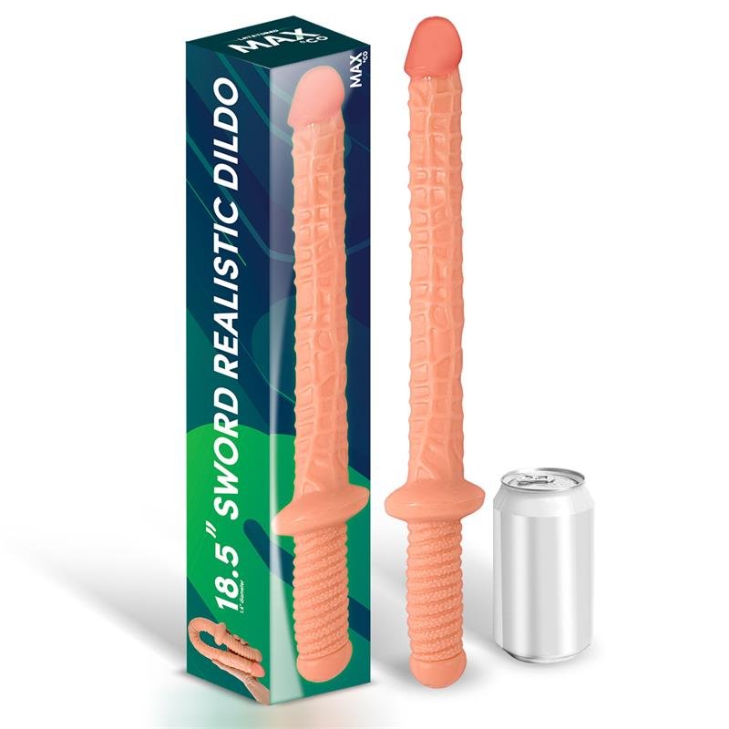 MAX & CO Blade Dildo realistico a forma di spada 18,5" color carne