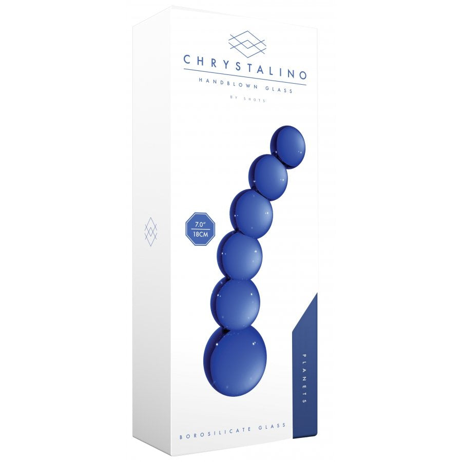 Dildo di vetro blu Planets 18 x 4,3 cm