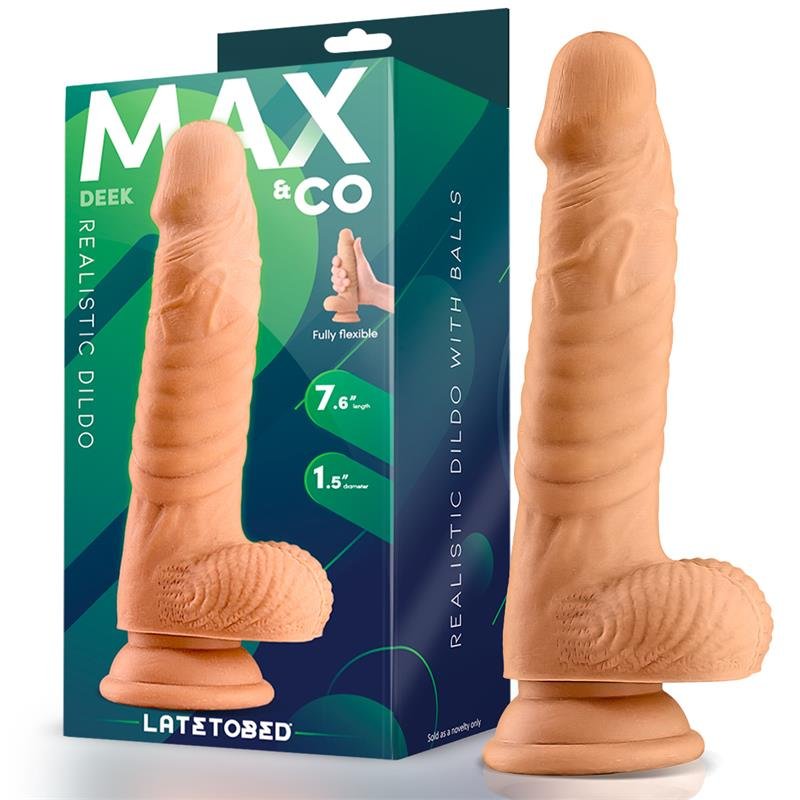 MAX & CO Deek Dildo realistico con testicoli 7,6" color carne