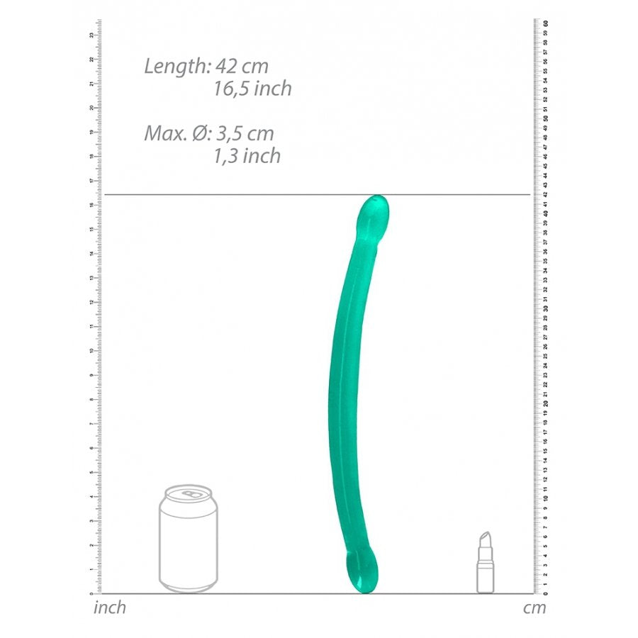 Dildo RealRock doppio cristallo 42 x 3,5 cm Verde