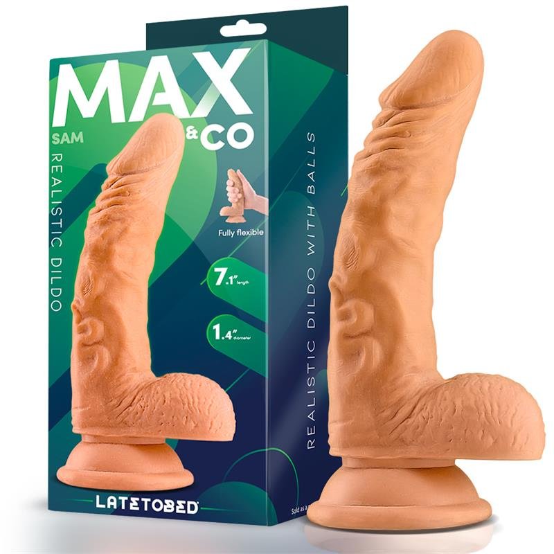 MAX & CO Sam Dildo realistico con testicoli 7,1" color carne