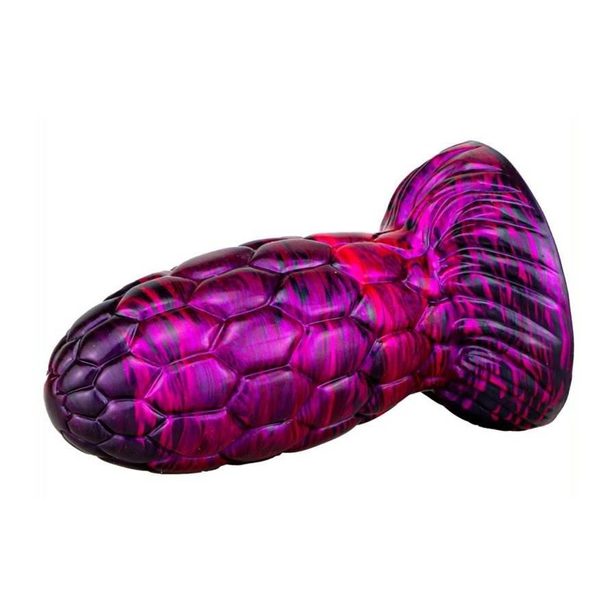Dildo a forma di uovo di drago Warnax 16 x 7 cm viola-nero