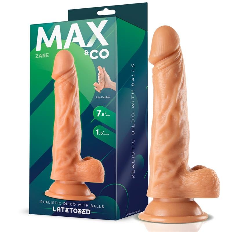 MAX & CO Zane Dildo Realistico con Testicoli Carne 7,6" - 19,5 cm