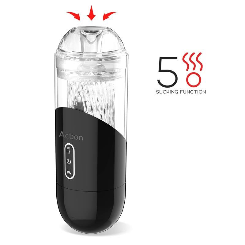 ACTION Einar Masturbatore maschile automatico avanzato con effetto di aspirazione e vibrazione magnetico USB