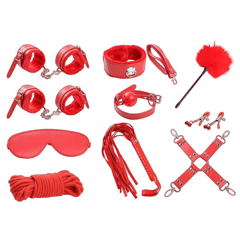 INTOYOU BDSM LINE Set Bondage 10 Pezzi Rosso