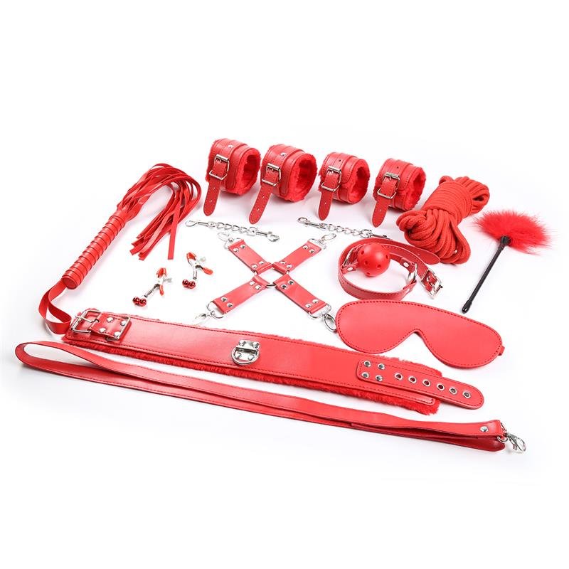 INTOYOU BDSM LINE Set Bondage 10 Pezzi Rosso