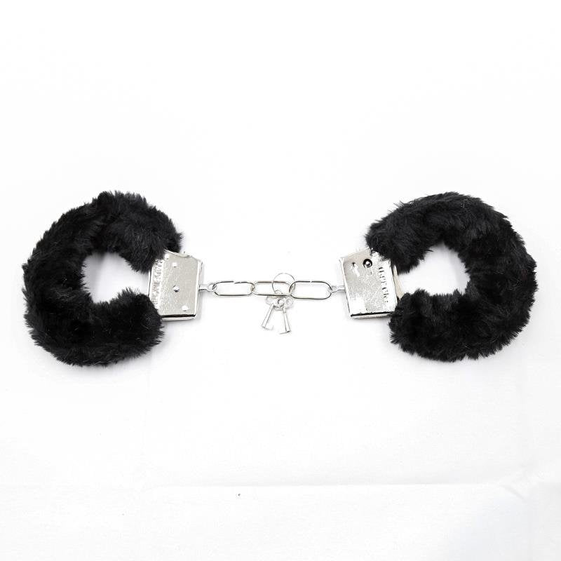 Manette in metallo pelose nere INTOYOU BDSM LINE