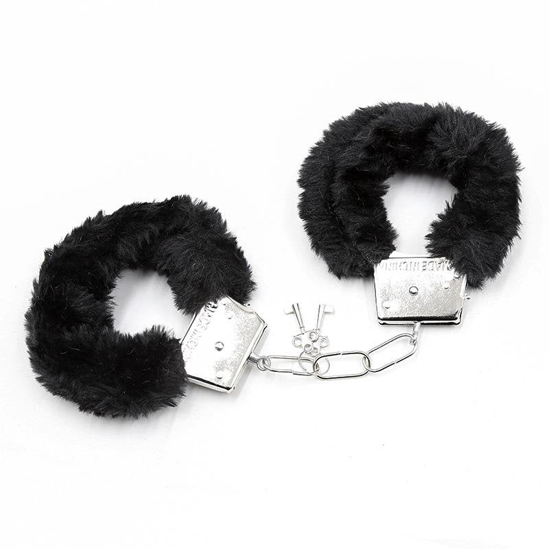 Manette in metallo pelose nere INTOYOU BDSM LINE