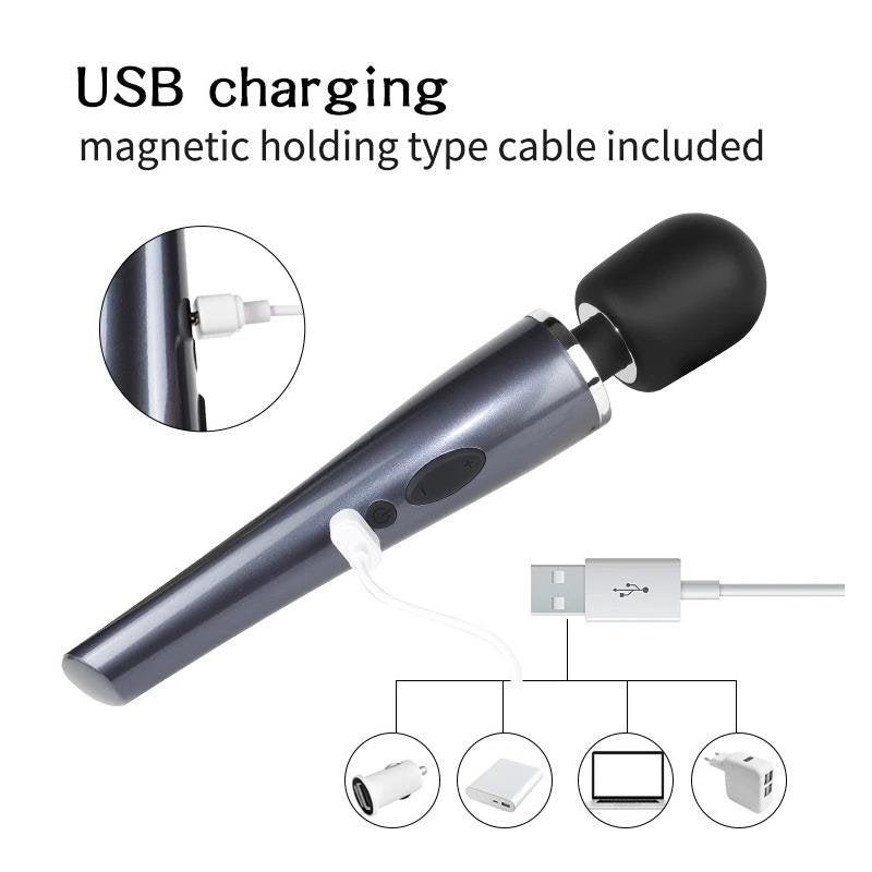 TARDENOCHE Massaggiatore a bacchetta Relyme USB Silicone Nero