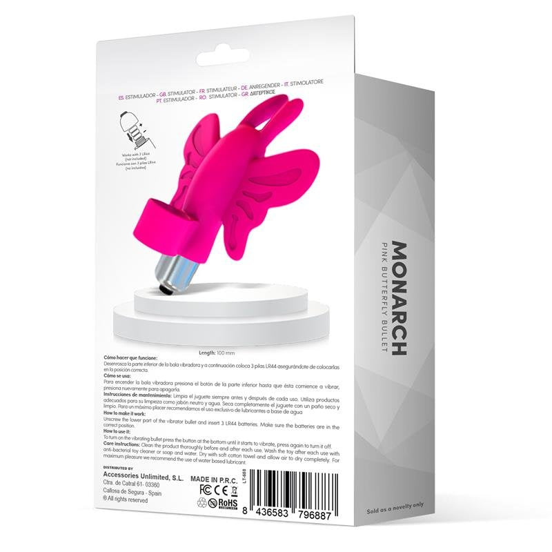 LATETOBED Monarch Butterfly Vibrante Proiettile Silicone Rosa