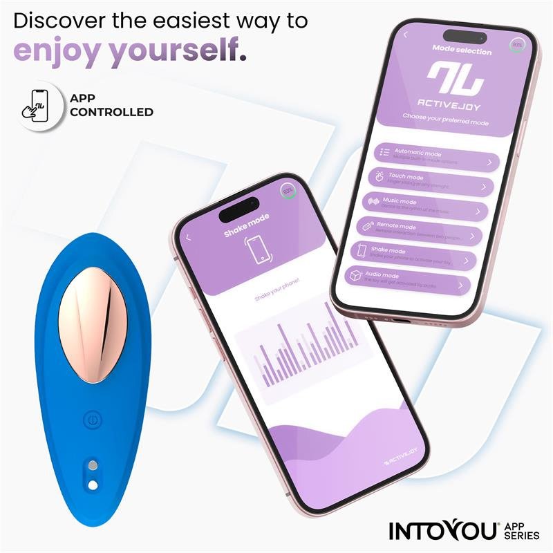 Vibratore a mutandine in silicone INTOYOU APP SERIES con app blu