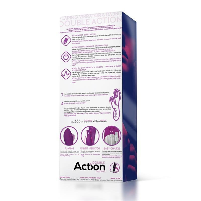 Vibratore ACTION No. Eleven con funzione coniglietto, punto G e pulsazione, magnetico USB in silicone