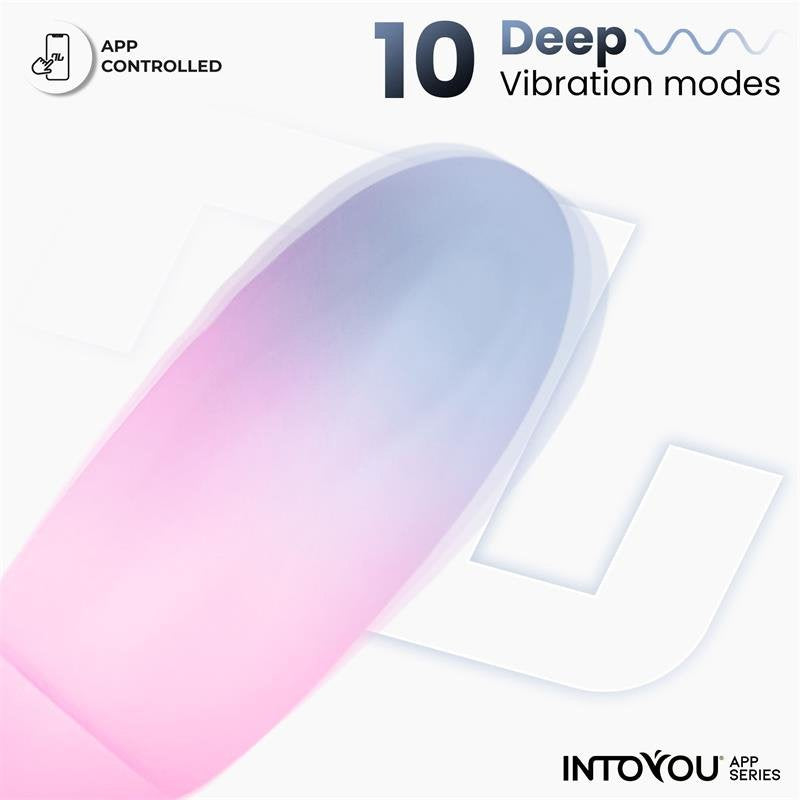 INTOYOU APP SERIES Uovo Vibrante con APP in Silicone a Doppio Strato Blu/Rosa