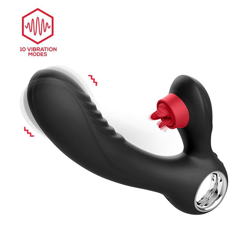 Vibratore INTOYOU Niza con riscaldamento e tripla lingua per il clitoride
