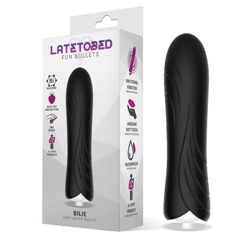LATETOBED Bilie Easy Quick Proiettile Vibrante in Silicone Nero